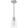 image:imageHunter  Lochemeade 1Light Brushed Nickel Mini Pendant Light Dimmable Modern Style Cylinder Shaped for Bedrooms Kitchens Dining Living Rooms  19200Brushed Nickel