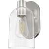 image:imageHunter  Lochemeade 1light Brushed Nickel Small Sconce Light Dimmable for Bedrooms Kitchens Foyers Bathrooms  19775Brushed Nickel