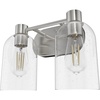 image:imageHunter  Lochemeade 2Light Brushed Nickel Small Vanity Light Dimmable for Bedrooms Kitchens Foyers Bathrooms  19778