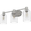 image:imageHunter  Lochemeade 3light Brushed Nickel Medium Size Vanity Light Dimmable for Bedrooms Kitchens Foyers Bathrooms  19708Brushed Nickel