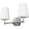 image:imageHunter  Nolita 2light Brushed Nickel Medium Size Vanity Light Dimmable Modern Style for Bedrooms Kitchens Foyers Bathrooms  19879