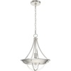 image:imageHunter  Perch Point 1light Brushed Nickel Medium Size Pendant Light Dimmable Casual Style Empire Shaped for Bedrooms Kitchens Dining Living Rooms  19419