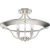 image:imageHunter  Perch Point 4light Brushed Nickel Extra Large Flush Mount Light Dimmable Casual Style Empire Shaped for Bedrooms Kitchens Dining Living Rooms  19423