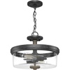 image:imageHunter  River Mill 2Light Rustic Iron Rustic Style Dimmable Large Flush Mount Light for Bedrooms Kitchens Dining Living Rooms  19486
