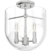 image:imageHunter  Sacha 3Light Natural Black Iron Modern Style Dimmable Medium Size Flush Mount Light for Bedrooms Kitchens Dining Living Rooms  19322Brushed Nickel