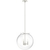 image:imageHunter  Sacha 3light Natural Black Iron Medium Size Pendant Light Dimmable Modern Style Globe Shaped for Bedrooms Kitchens Dining Living Rooms  19658Brushed Nickel