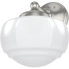 image:imageHunter  Saddle Creek 1Light Brushed Nickel Medium Size Sconce Light Dimmable Schoolhouse Style for Bedrooms Kitchens Foyers Bathrooms  19139