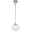 image:imageHunter  Saddle Creek 1Light Brushed Nickel Schoolhouse Style Dimmable Small Pendant Light for Bedrooms Kitchens Dining Living Rooms  19026Brushed Nickel