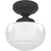 image:imageHunter  Saddle Creek 1Light Noble Bronze Schoolhouse Style Dimmable Small Flush Mount Light for Bedrooms Kitchens Foyers Bathrooms  19113