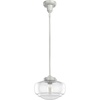 image:imageHunter  Saddle Creek 1light Brushed Nickel Small Pendant Light Dimmable Schoolhouse Style Schoolhouse Shaped for Bedrooms Kitchens Dining Living Rooms  19189Brushed Nickel