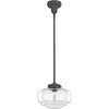 image:imageHunter  Saddle Creek 1light Brushed Nickel Small Pendant Light Dimmable Schoolhouse Style Schoolhouse Shaped for Bedrooms Kitchens Dining Living Rooms  19189Noble Bronze
