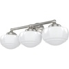 image:imageHunter  Saddle Creek 3Light Brushed Nickel Schoolhouse Style Dimmable Medium Size Vanity Light for Bedrooms Kitchens Foyers Bathrooms  19460