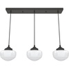 image:imageHunter  Saddle Creek 3light Brushed Nickel Large Cluster Light Dimmable Schoolhouse Style Linear Shaped for Bedrooms Kitchens Dining Living Rooms  19496Noble Bronze