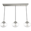 image:imageHunter  Saddle Creek 3light Brushed Nickel Large Cluster Light Dimmable Schoolhouse Style Linear Shaped for Bedrooms Kitchens Dining Living Rooms  19497