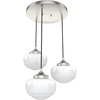 image:imageHunter  Saddle Creek 3light Brushed Nickel Medium Size Cluster Light Dimmable Schoolhouse Style Round Shaped for Bedrooms Kitchens Dining Living Rooms  19500