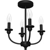 image:imageHunter  Southcrest 4Light Matte Black Medium Size Flush Mount Light Dimmable Candle Shaped for Bedrooms Kitchens Dining Living Rooms  19642