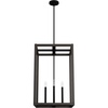 image:imageHunter  Squire Manor 4light Matte Black Medium Size Pendant Light Dimmable Modern Style Rectangle Shaped for Bedrooms Kitchens Dining Living Rooms  19677Matte Black