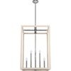 image:imageHunter  Squire Manor 8light Brushed Nickel Large Pendant Light Dimmable Rectangle Shaped for Bedrooms Kitchens Dining Living Rooms  19679