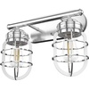 image:imageHunter  Starklake 2light Chrome Small Vanity Light Dimmable Caged Style for Bedrooms Kitchens Foyers Bathrooms  19050