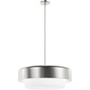 image:imageHunter  Station 4light Brushed Nickel Large Pendant Light Dimmable Drum Shaped for Bedrooms Kitchens Dining Living Rooms  19276