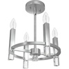 image:imageHunter  Sunjai 4light Brushed Nickel Medium Size Flush Mount Light Dimmable Formal Style for Bedrooms Kitchens Foyers Bathrooms  19524