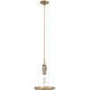 image:imageHunter  Van Nuys 1Light Alturas Gold Small Pendant Light Dimmable Transitional Style Bell Shaped for Bedrooms Kitchens Dining Living Rooms  19345