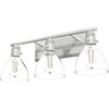 image:imageHunter  Van Nuys 3Light Brushed Nickel Transitional Style Dimmable Medium Size Vanity Light for Bedrooms Kitchens Foyers Bathrooms  48036
