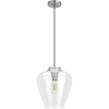 image:imageHunter  Vidria 1Light Brushed Nickel Medium Size Pendant Light Dimmable Formal Style Bell Shaped for Bedrooms Kitchens Dining Living Rooms  19112Brushed Nickel