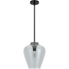 image:imageHunter  Vidria 1Light Brushed Nickel Medium Size Pendant Light Dimmable Formal Style Bell Shaped for Bedrooms Kitchens Dining Living Rooms  19112Matte Black