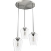 image:imageHunter  Vidria 3light Brushed Nickel Medium Size Cluster Light Dimmable Formal Style Round Shaped for Bedrooms Kitchens Dining Living Rooms  19727