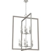 image:imageHunter  Woodburn 12light Brushed Nickel Extra Large Pendant Light Dimmable Modern Style Rectangle Shaped for Bedrooms Kitchens Dining Living Rooms  19859