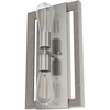 image:imageHunter  Woodburn 2light Brushed Nickel Medium Size Sconce Light Dimmable Modern Style Rectangle Shaped for Bedrooms Kitchens Foyers Bathrooms  19815