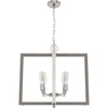 image:imageHunter  Woodburn 4light Brushed Nickel Extra Large Pendant Light Dimmable Modern Style Rectangle Shaped for Bedrooms Kitchens Dining Living Rooms  19807