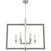 image:imageHunter  Woodburn 6light Brushed Nickel Extra Large Pendant Light Dimmable Modern Style Rectangle Shaped for Bedrooms Kitchens Dining Living Rooms  19809