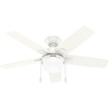 image:imageHunter 52 Anisten ENERGY STAR Ceiling Fan Light Pull Chain Fresh White  ENERGY STAR fan is 64 more efficient with DuraLight lens and 3D setup guide for bedrooms offices or living roomsFresh White