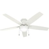 image:imageHunter 52 Anisten Low Profile Ceiling Fan Light Pull Chain Matte Black  Lowprofile housing fits rooms with lower ceilings WhisperWind motor 2 A15 LED bulbs and pull chains for indoor spacesFresh White