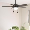 image:imageHunter 52 inch Indoor Ceiling Fan with LED Light  White Ceiling Fan with Pull Chain for Bedroom or Living Room Standard Mount No Remote 5 Blades Includes Bulbs  Anisten 52487 Fresh White  Standard Mount Pull Chain 5 Blades For Bedroom Living Room Includes Bulbs 52487Noble Bronze