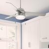 image:imageHunter 52 inch Indoor Ceiling Fan with LED Light and Pull Chain  Silver Ceiling Fan Standard Mount 3 Blades For Bedroom Living Room or Kitchen Quiet  Aker 50540 Brushed Nickel