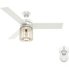 image:imageHunter 52 inch Indoor Ceiling Fan with LED Light and Remote Control  Modern White Ceiling Fan Standard Mount 3 Blades For Bedroom Living Room or Kitchen Quiet  Ronan 59238 Fresh WhiteFresh White