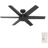 image:imageHunter 52 inch Jetty Matte Black Wet Rated Ceiling Fan and Wall Control  No Light Standard Mount Wall Control 6 Blades For Living Room Patio Porch Garage 51731Matte Black