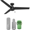 image:imageHunter 52 inch Outdoor or Indoor Ceiling Fan amp Remote  Black Ceiling Fan without Light For Patio Porch Garage or Living Room Standard Mount 3 Blades Pull Chain  Cassius 59264 Matte Black