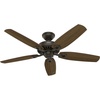 image:imageHunter Builder Elite Indoor Ceiling Fan No Light 52 inch Snow White  Standard Mount Pull Chain 5 Blades For Bedroom Living Room Kitchen 53240New Bronze finish