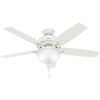 image:imageHunter Donegan Indoor Ceiling Fan with LED Light and Pull Chain Control 52 Fresh White