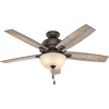 image:imageHunter Donegan Indoor Ceiling Fan with LED Light and Pull Chain Control 52 White