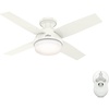 image:imageHunter Fan 44 inch Low Profile Fresh White IndoorOutdoor Ceiling Fan with Light Kit and Remote Control Renewed