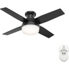 image:imageHunter Fan 44 inch Low Profile Matte Black IndoorOutdoor Ceiling Fan with Light Kit and Remote Control for Bedroom Living Room Dining Room Kitchen Office Renewed