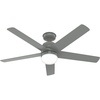 image:imageHunter Fan 52 inch Casual Quartz Grey Outdoor Ceiling Fan with LED Light Kit Renewed