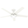 image:imageHunter Fan 52 inch Matte Black IndoorOutdoor Ceiling Fan with Light for Bedroom Living Room Office Basement Kitchen Patio CC5C25C89 RenewedWhite