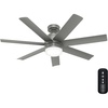 image:imageHunter Fan 52 inch Matte Silver IndoorOutdoor Ceiling Fan with Light and Remote Control for Bedroom Living Room Office Basement Kitchen Patio CC5C23C76 Renewed