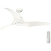 image:imageHunter Fan 60 inch Ceiling Fan with Light and Remote Outdoor or Indoor White Ceiling Fan for Porch Living Room Office Kitchen Garage 3 Blades Renewed